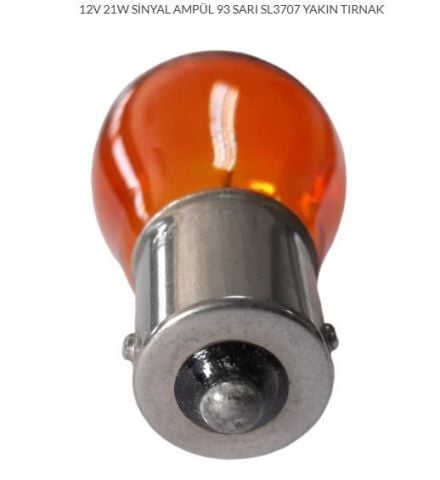 MOTOSİKLET SİNYAL AMPÜL 12V 21W SARI YAKIN TIRNAK