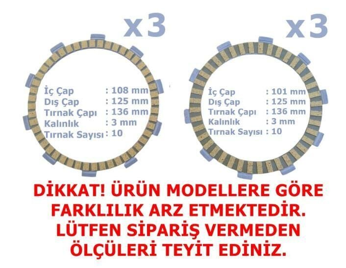 CF MOTO SR250-NK250 DEBRİYAJ BALATASI 3+3