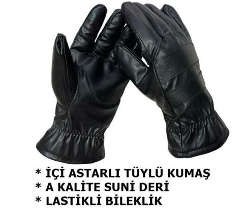 MOTOSİKLET ELDİVENİ KIŞLIK SİYAH A KALİTE TEK BEDEN