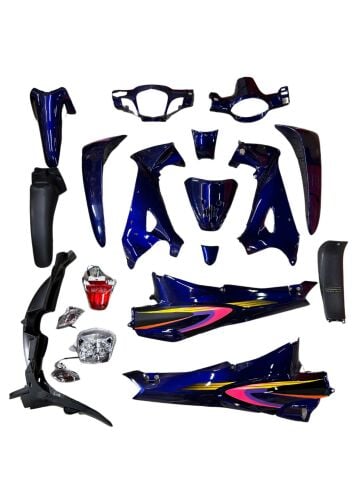 MOTORAN TORRO KAPORTA SETİ MAVİ FAR VE STOPLU 18 PARÇA