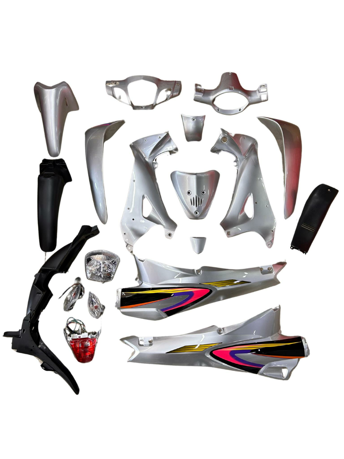 MOTORAN TORRO KAPORTA SETİ GRİ FAR VE STOPLU 18 PARÇA