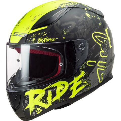 LS2 RAPID NAUGHTY MAT SİYAH-NEON SARI KASK