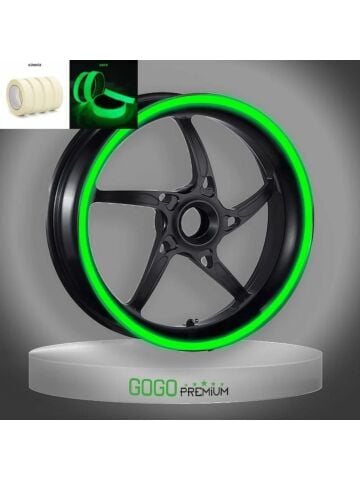 GECE YANAN DOĞAL RENK FOSFORLU 7cm x 7m LÜKS 1 SET JANT ŞERİDİ