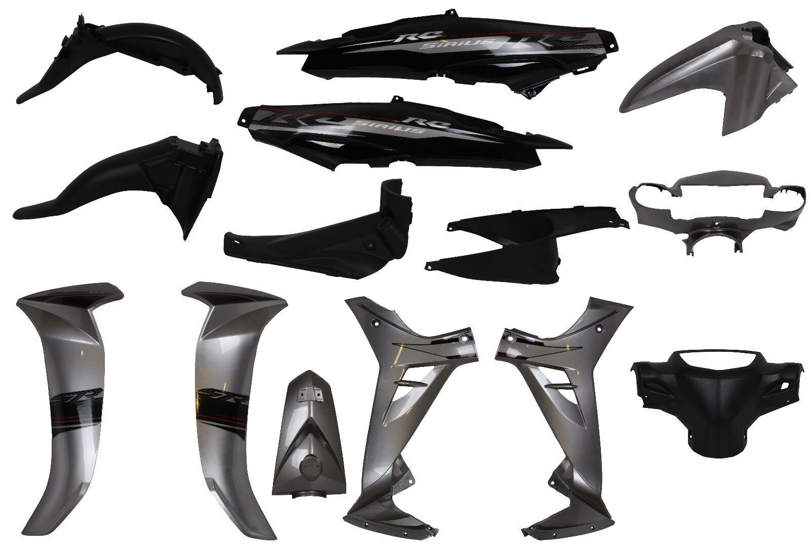 YAMAHA CRYPTON C8 KAPORTA SETİ 2010-2014 (GRİ-SİYAH)