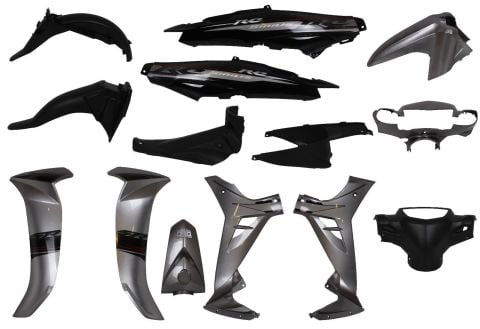 YAMAHA CRYPTON C8 KAPORTA SETİ 2010-2014 (GRİ-SİYAH)