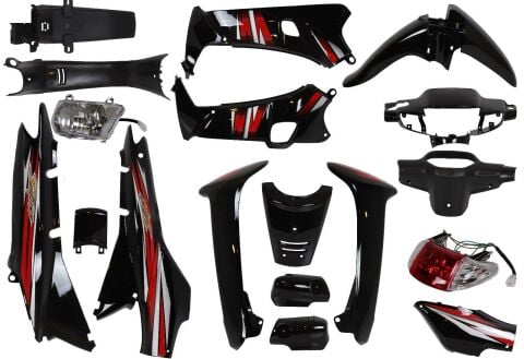 C100-RAMZEY-LİFAN KAPORTA SETİ SİYAH FAR STOP DAHİL