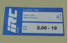 IRC 2.00-19 İÇ LASTİK DİK SİBOP