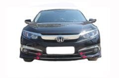 Honda Civic Uyumlu 10 Ön Tampon Çıtası 2 Parça Krom 2016 Ve Sonrası