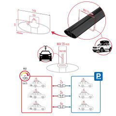 Ram V1000 2010-2022 Arası ile uyumlu FLY Model Ara Atkı Tavan Barı SİYAH 3 ADET BAR