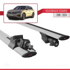 VW Touareg 2018 ve Sonrası ile uyumlu HOOK Model Anahtar Kilitli Ara Atkı Tavan Barı GRİ