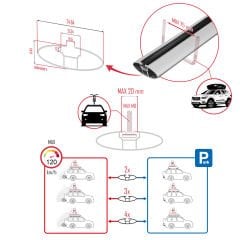 Lexus CT 2011-2022 Arası ile uyumlu ACE-4 Ara Atkı Tavan Barı GRİ