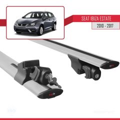 Seat Ibiza ST 2010-2017 Arası ile uyumlu HOOK Model Anahtar Kilitli Ara Atkı Tavan Barı GRİ
