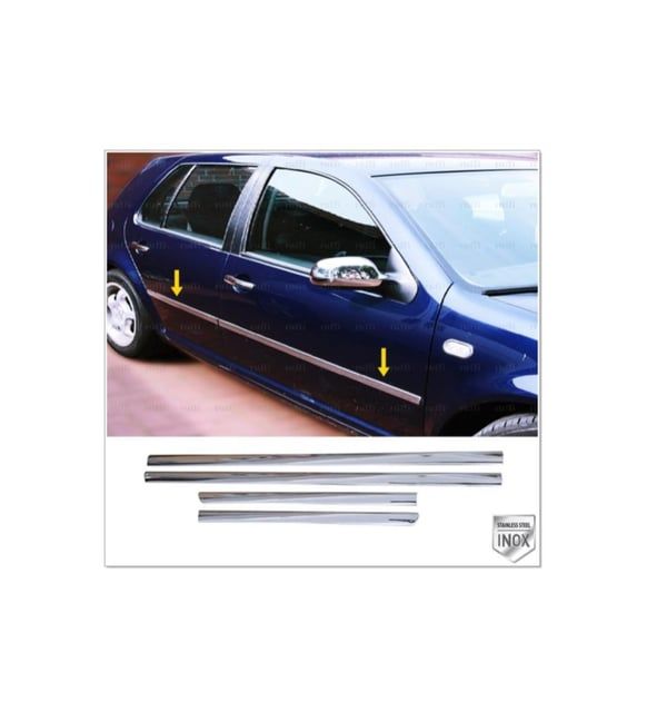 Volkswagen Golf Uyumlu 4 Yan Kapı Çıtası 1998-2004 Paslanmaz Çelik Parça