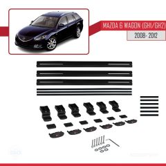 Mazda 6 Wagon (GH1/GH2) 2008-2012 Arası ile uyumlu Basic Model Ara Atkı Tavan Barı SİYAH 3 ADET