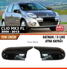Renault Clio mk3 Makyajlı Batman Ayna Kapağı Piano Black / 2009-2012