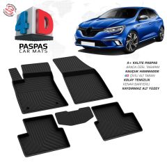 Renault Megane 4 HB 4D Araca Özel Havuzlu Kauçuk Paspas 2016 ve Üzeri