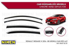 Renault Megane 4 HB Kromlu Cam Rüzgarlığı 4'lü 2016+