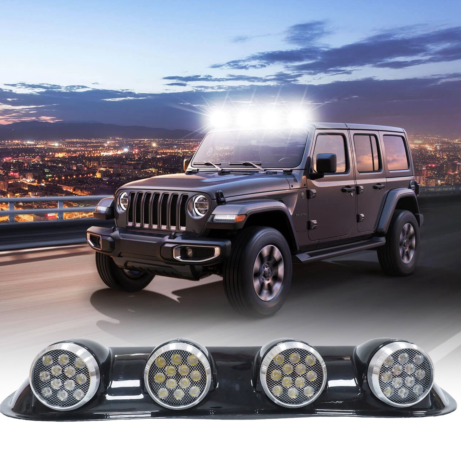 Space Offroad Sis Lambası 12X4 Led Yuvarlak Siyah /Lass243