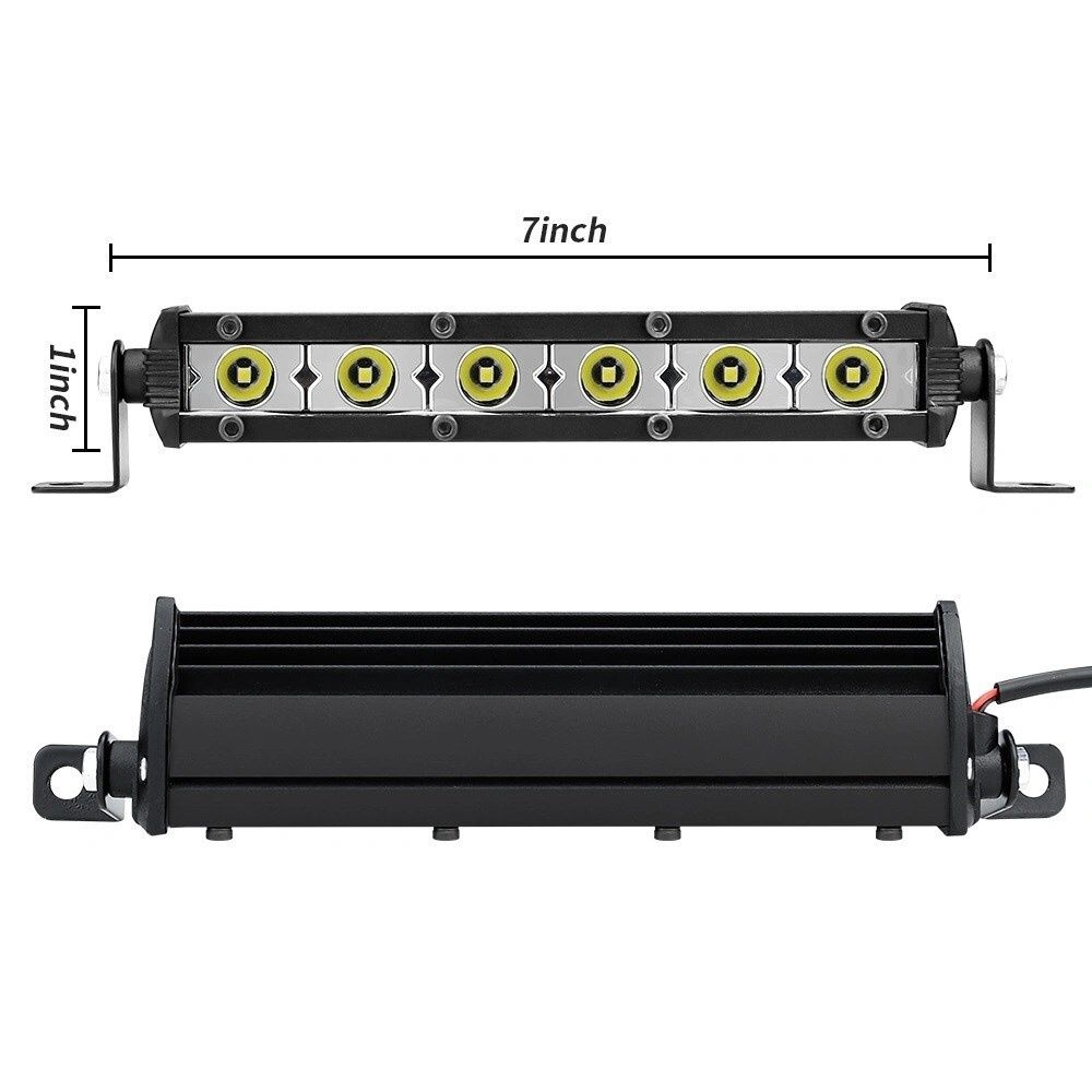 18W 17cm Düz Tek Sıra Üniversal Delici Sis Lambası Led Bar