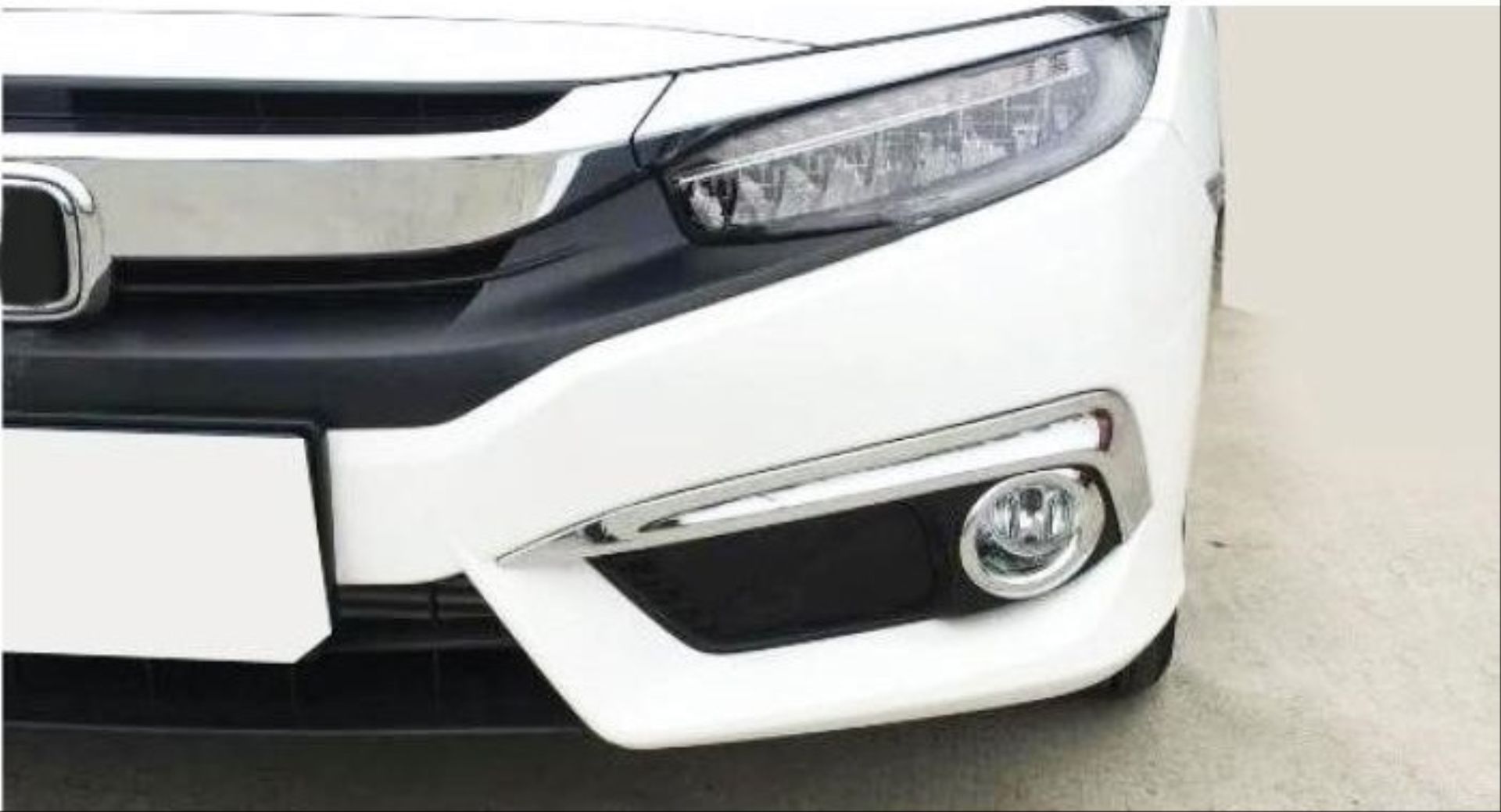 Honda Civic Uyumlu Fc5 2016-2020 Ön Sis Halka Kaplama - Krom