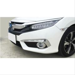 Honda Civic Uyumlu Fc5 2016-2020 Ön Sis Halka Kaplama - Krom
