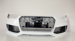 Audi A7 Uyumlu 2015-2017 Rs7 Krom Çerçeve Ön Tampon Panjur Seti