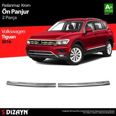 Volkswagen Tiguan Uyumlu Krom Ön Panjur 2 Parça. 2016-2020