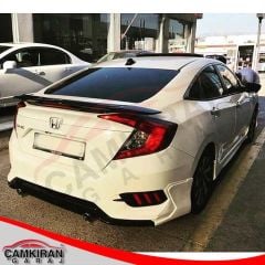 Honda Civic Uyumlu Fc5 2016-2021 Turbo Body Kit Arka Ek + Egzoz Seti