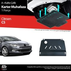 S-Dizayn Citroen C5 1.6 Otomatik Ve Manuel Vites Çelik Karter Muhafaza 2008-2017 A+ Kalite