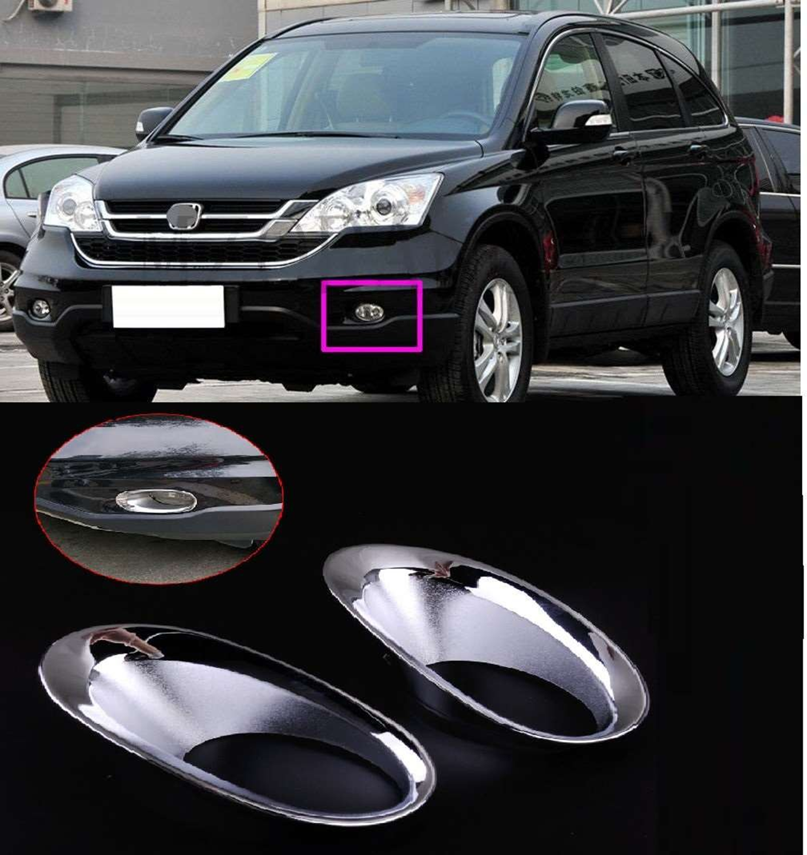 Honda Cr-V Uyumlu 2010 2012 Sis Lambası Kaplama Krom Parça