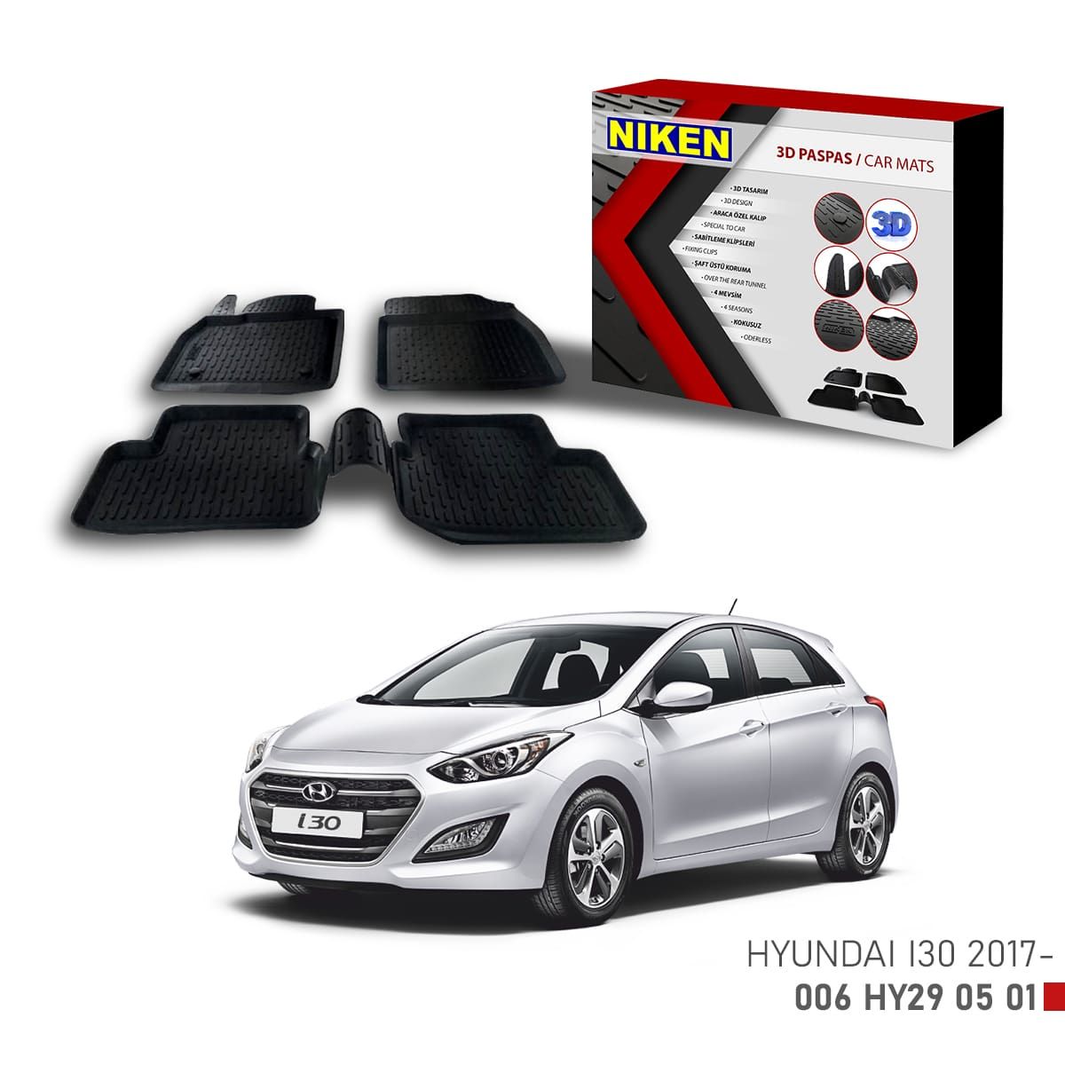 Hyundai I30 2017 için Uyumlu 3D Paspas