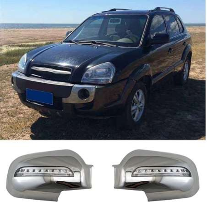 Hyundai Tucson Uyumlu 2004 2014 Ayna Kapağı ABS Krom LED Parça