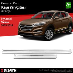 Hyundai Tucson Uyumlu Krom Kapı Yan Çıtası 4 Parça 2015-2018