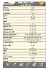 Mexxsun 12 Volt 600 Watt Tam Sinüs Şarjlı UPS İnverter