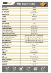 Mexxsun 24 Volt 1000 Watt Tam Sinüs İnverter