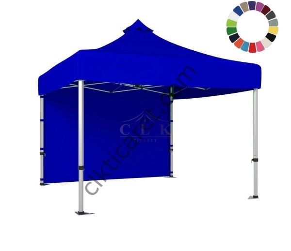 CLK 3x3 Katlanabilir Tente Gazebo Çadır 40mm Arkası Kapalı