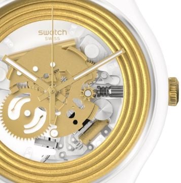 Swatch SO29W107 GOLDEN RINGS WHITE Kol Saati