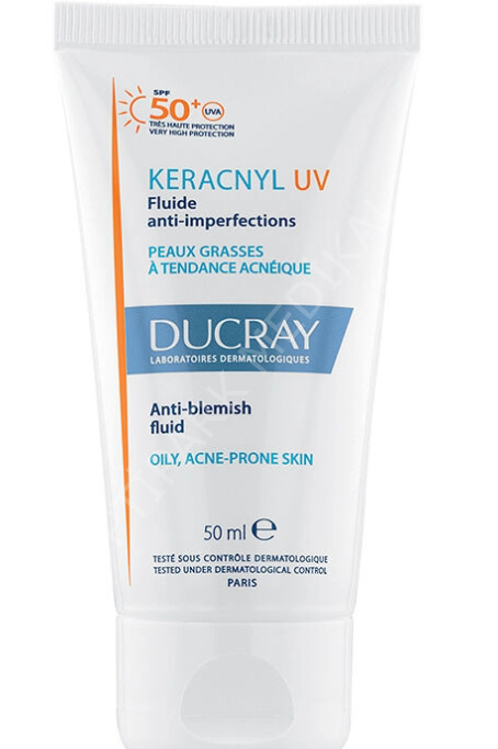 DUCRAY KERACNYL UV AKNEYE EGILIMLI CILTLER ICIN LEKE KARSITI GUNES KORUYUCU KREM SPF 50+ 50 ML'LIK T