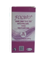 FOLWO TAKVIYE EDICI GIDA KAPSUL 30 KAPSULLUK AMBALAJ