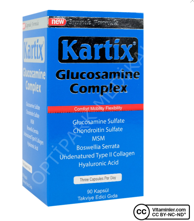 KARTIX GLUCOSAMINE COMPLEx TAKVIYE EDICI GIDA KAPSUL 90 KAPSULLUK AMBALAJ