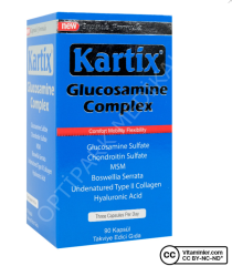 KARTIX GLUCOSAMINE COMPLEx TAKVIYE EDICI GIDA KAPSUL 90 KAPSULLUK AMBALAJ
