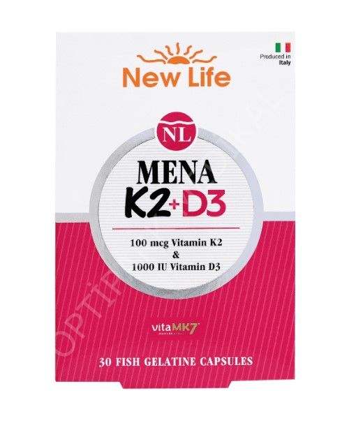 NEW LIFE MENA K2+D3 NATURAL VITAMIN K2   VITAMIN D3 KAPSUL 30 KAPSULLUK AMBALAJ