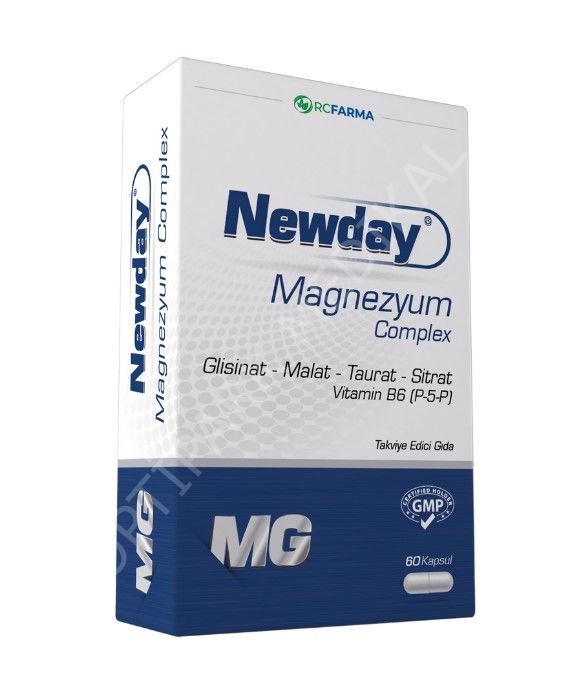 NEWDAY MAGNEZYUM COMPLEX TAKVIYE EDICI GIDA KAPSUL 60 KAPSULLUK AMBALAJ