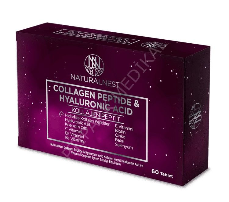 NN COLLAGEN PEPTIDE   HYALURONIC ACID TAKVIYE EDICI GIDA TABLET 60 TABLETLIK AMBALAJ