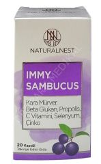 NN IMMY SAMBUCUS KARA MURVER,BETA GLUKAN,PROPOLIS,VIT.VE MIN. ICEREN KAPSUL 20 KAPSULLUK AMBALAJ