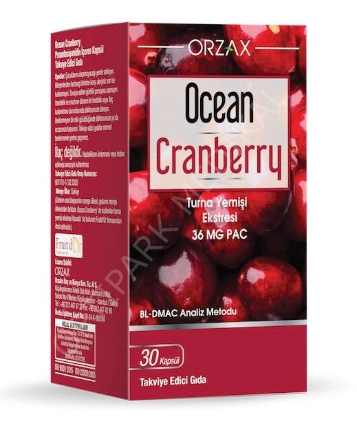 OCEAN CRANBERRY TAKVIYE EDICI GIDA KAPSUL 30 KAPSULLUK AMBALAJ