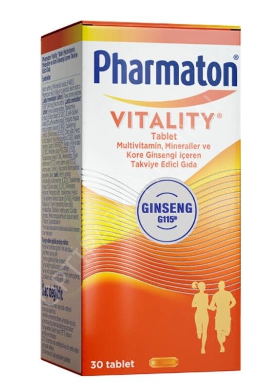 PHARMATON VITALITY MULTIVITAMIN, MINERALLER VE KORE GINSENGI ICEREN TAKVIYE EDICI GIDA TABLET 30 TABLETLIK AMBALAJ
