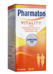 PHARMATON VITALITY MULTIVITAMIN, MINERALLER VE KORE GINSENGI ICEREN TAKVIYE EDICI GIDA TABLET 30 TABLETLIK AMBALAJ
