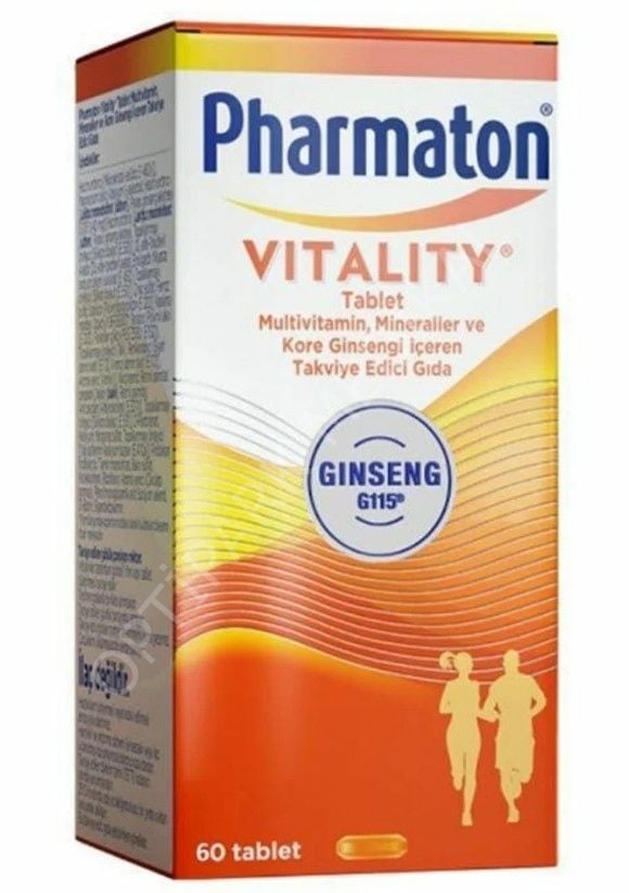PHARMATON VITALITY MULTIVITAMIN, MINERALLER VE KORE GINSENGI ICEREN TAKVIYE EDICI GIDA TABLET 60 TAB
