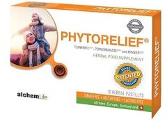 PHYTORELIEF-CC ZERDECAL, NAR KABUGU VE ZENCEFIL ICEREN TAKVIYE EDICI GIDA 12 PASTILLIK AMBALAJ